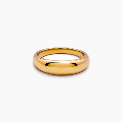 Sculpted Dome Ring | Gold-Plated | Smooth Rounded Dome Band