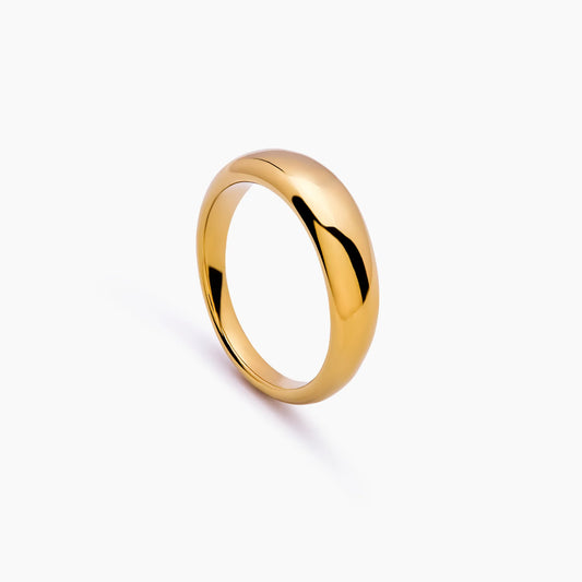 Sculpted Dome Ring | Gold-Plated | Smooth Rounded Dome Band