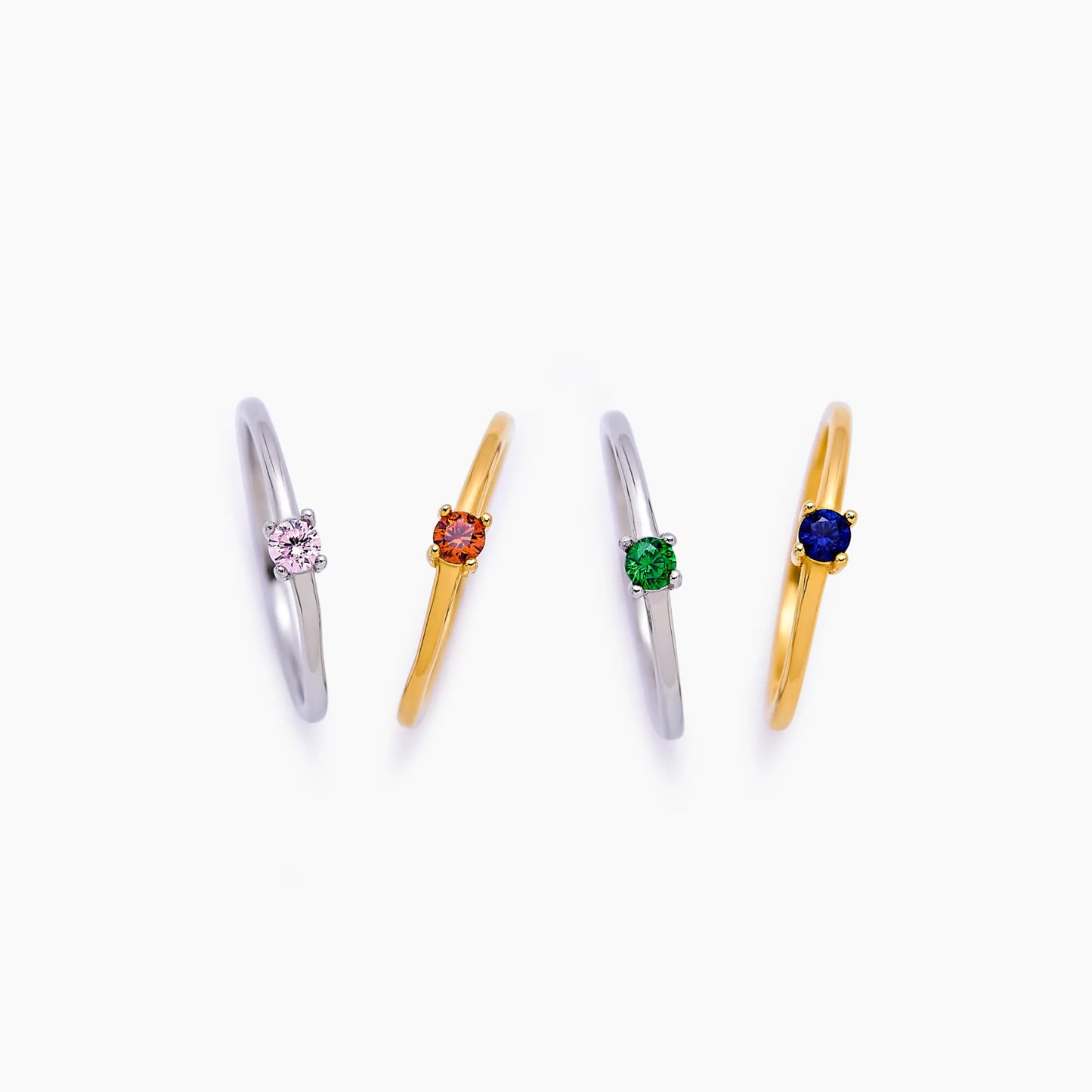 Dainty Birthstone Ring | Gold-Plated | 3mm Stone, 1.5mm Band