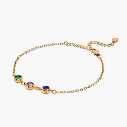 Personalized Multi-Birthstone Bracelet