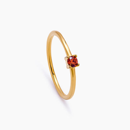 Dainty Birthstone Ring | Gold-Plated | 3mm Stone, 1.5mm Band