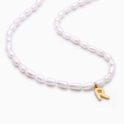 Statement Initial Pearl Necklace | Gold-Plated | Freshwater Pearls & Initial