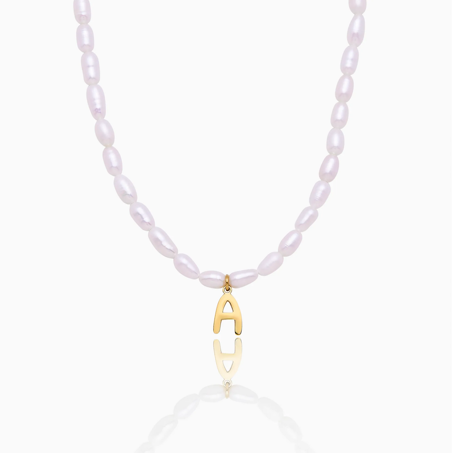 Statement Initial Pearl Necklace | Gold-Plated | Freshwater Pearls & Initial