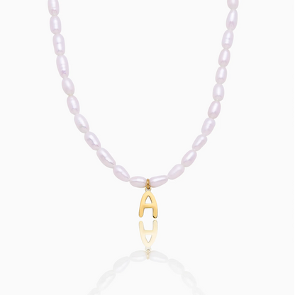 Statement Initial Pearl Necklace | Gold-Plated | Freshwater Pearls & Initial