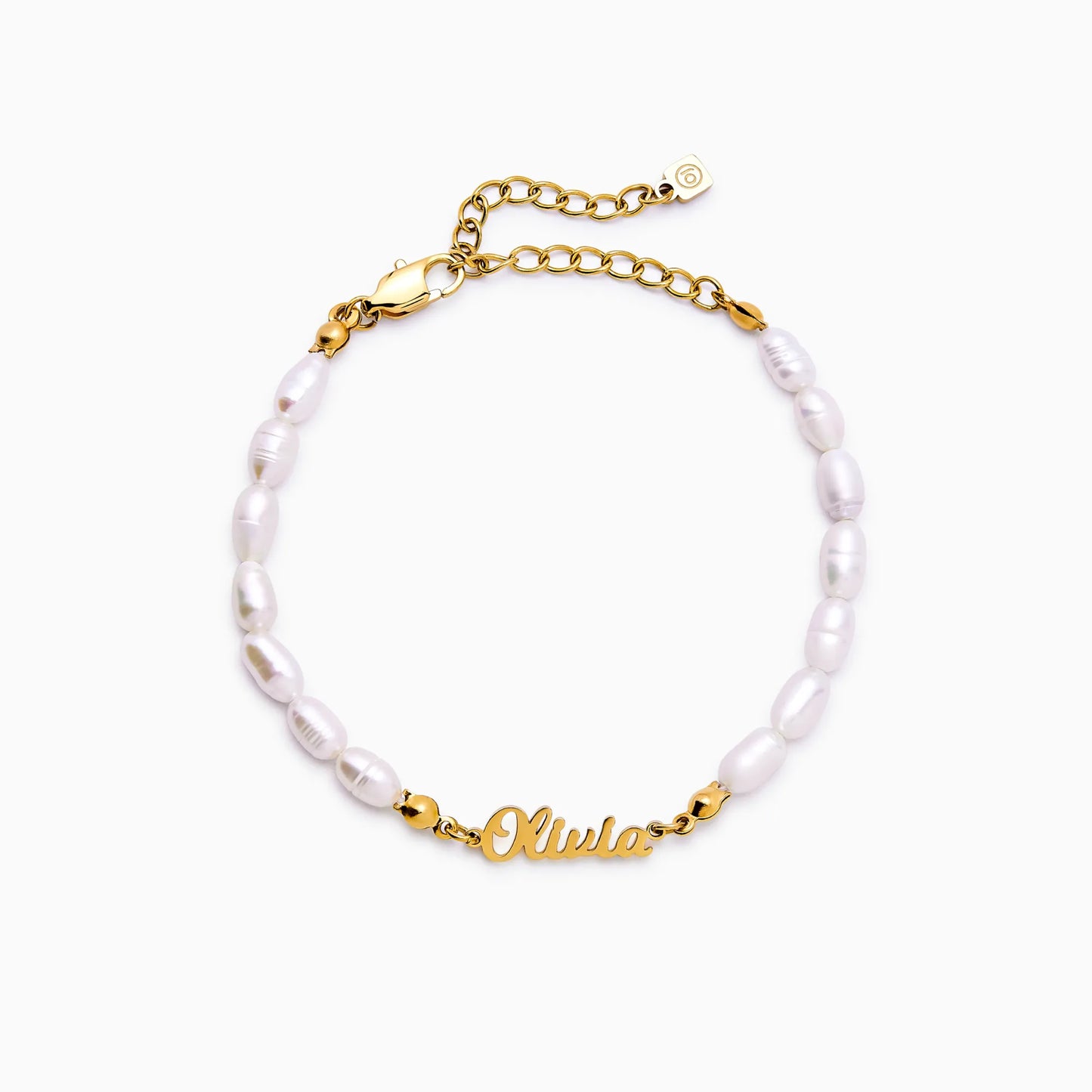 Freshwater Pearl Name Bracelet | Gold-Plated | Custom Name & Pearls
