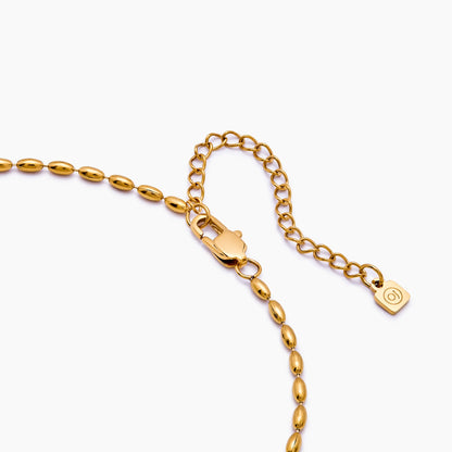 Liquid Bead Necklace | Gold-Plated | Oval Bead Link Chain