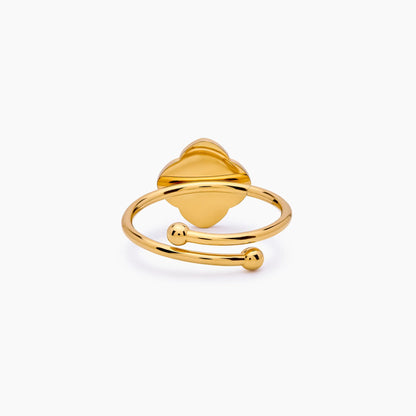 Clover Wrap Ring | Gold-Plated | Four-Leaf Clover Design