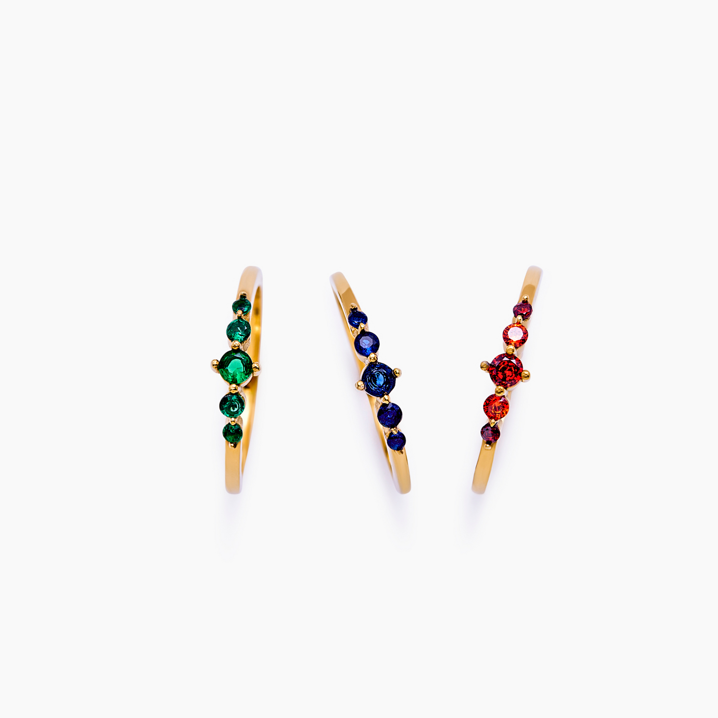 Belle Stacking Birthstone Ring | Gold-Plated | 5-Stone Band