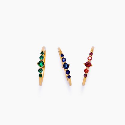 Belle Stacking Birthstone Ring | Gold-Plated | 5-Stone Band