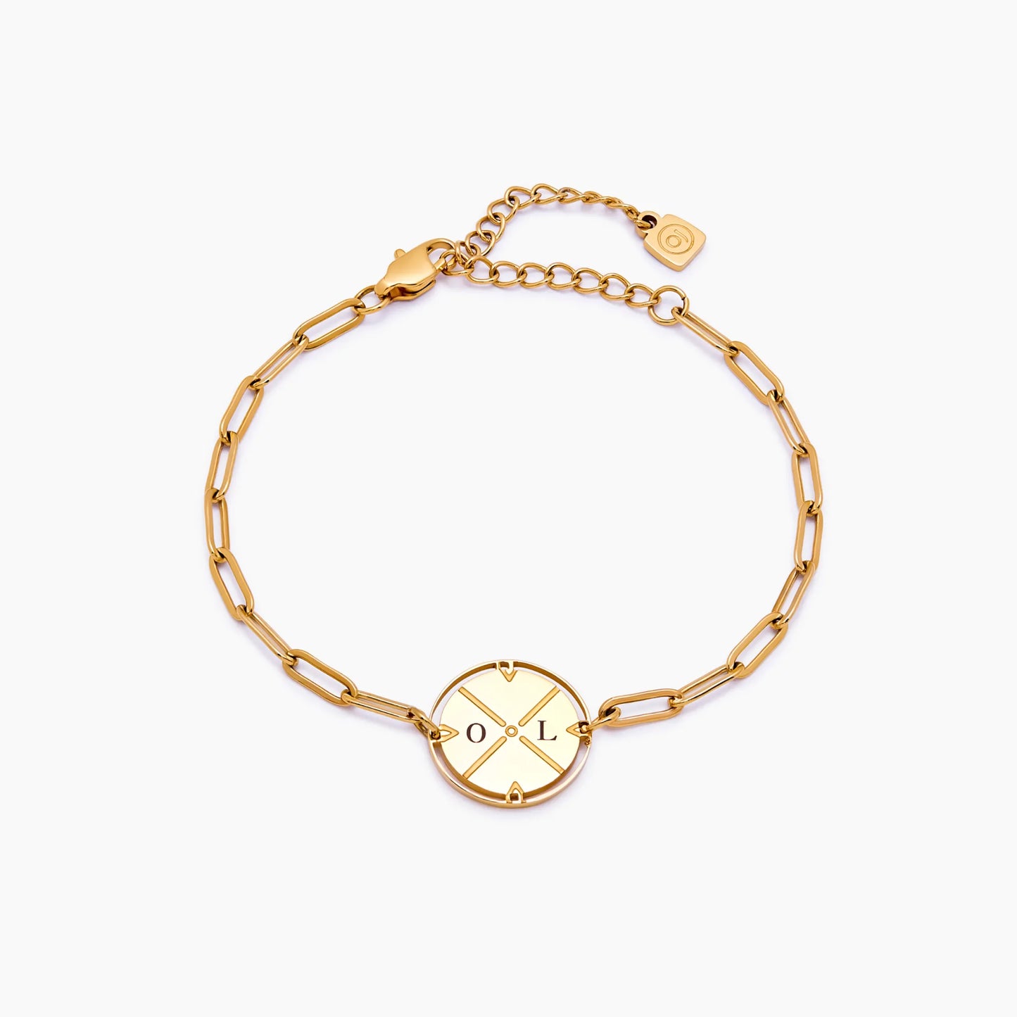 Engraved Compass Bracelet | Gold-Plated | Up to 4 Initials