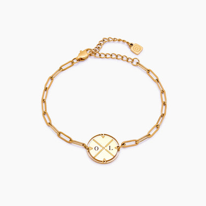 Engraved Compass Bracelet | Gold-Plated | Up to 4 Initials