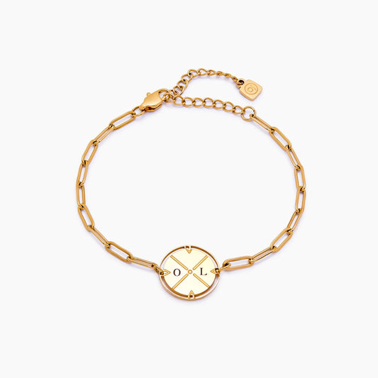 Engraved Compass Bracelet | Gold-Plated | Up to 4 Initials