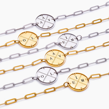 Engraved Compass Bracelet | Gold-Plated | Up to 4 Initials