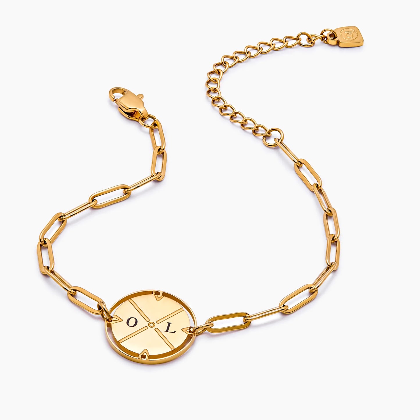 Engraved Compass Bracelet | Gold-Plated | Up to 4 Initials