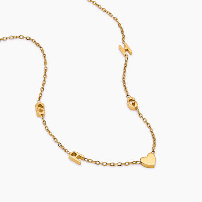 Multi Initial Necklace | Gold-Plated | Multiple Letter Initials