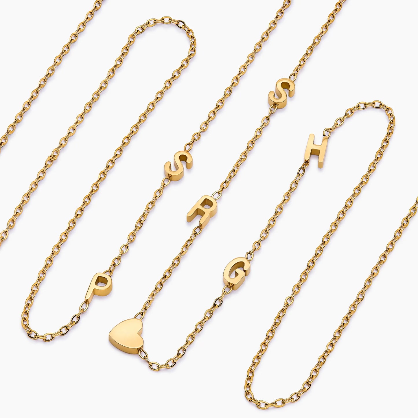 Multi Initial Necklace | Gold-Plated | Multiple Letter Initials