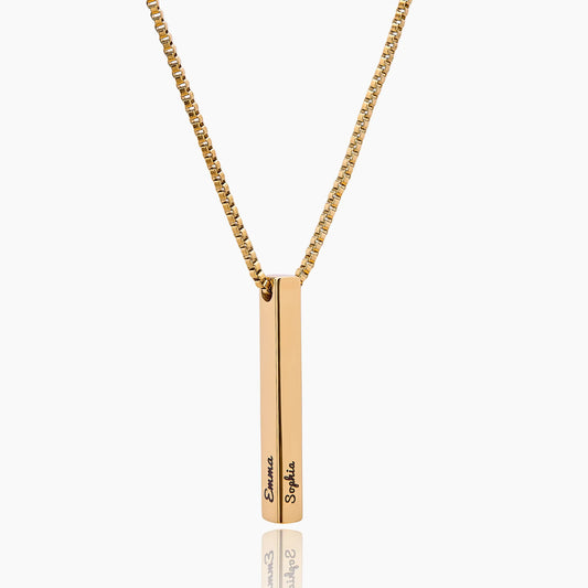 Love Note Pillar Necklace | 18K Gold-Plated | Custom Engraved 30mm Pendant