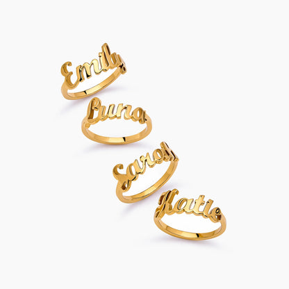 Custom Name Ring | Gold-Plated | 6mm Name Height