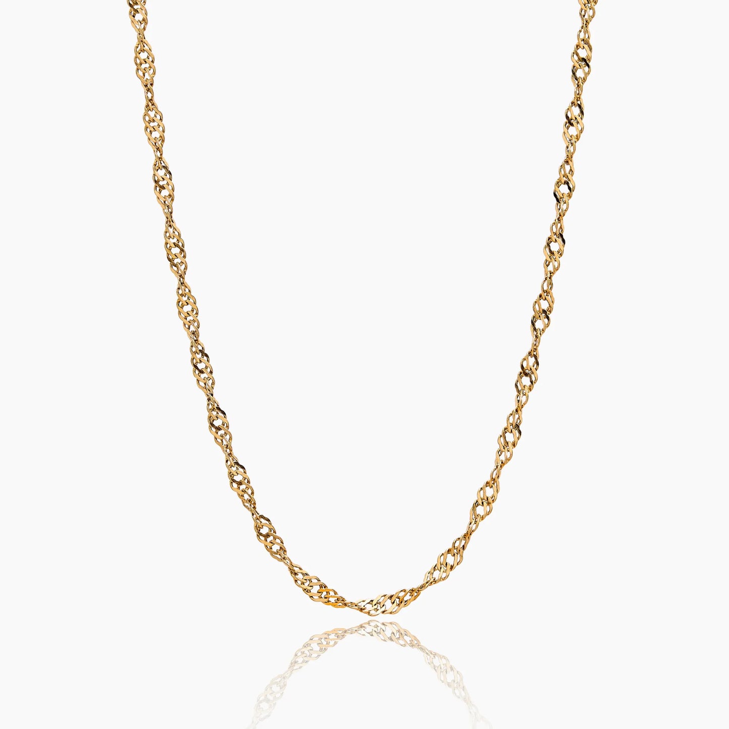 Singapore Chain Necklace | Gold-Plated | Twisted Singapore Link