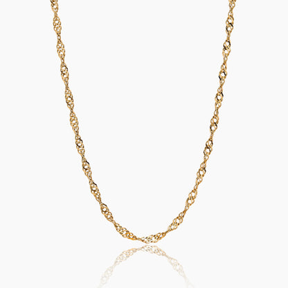 Singapore Chain Necklace | Gold-Plated | Twisted Singapore Link
