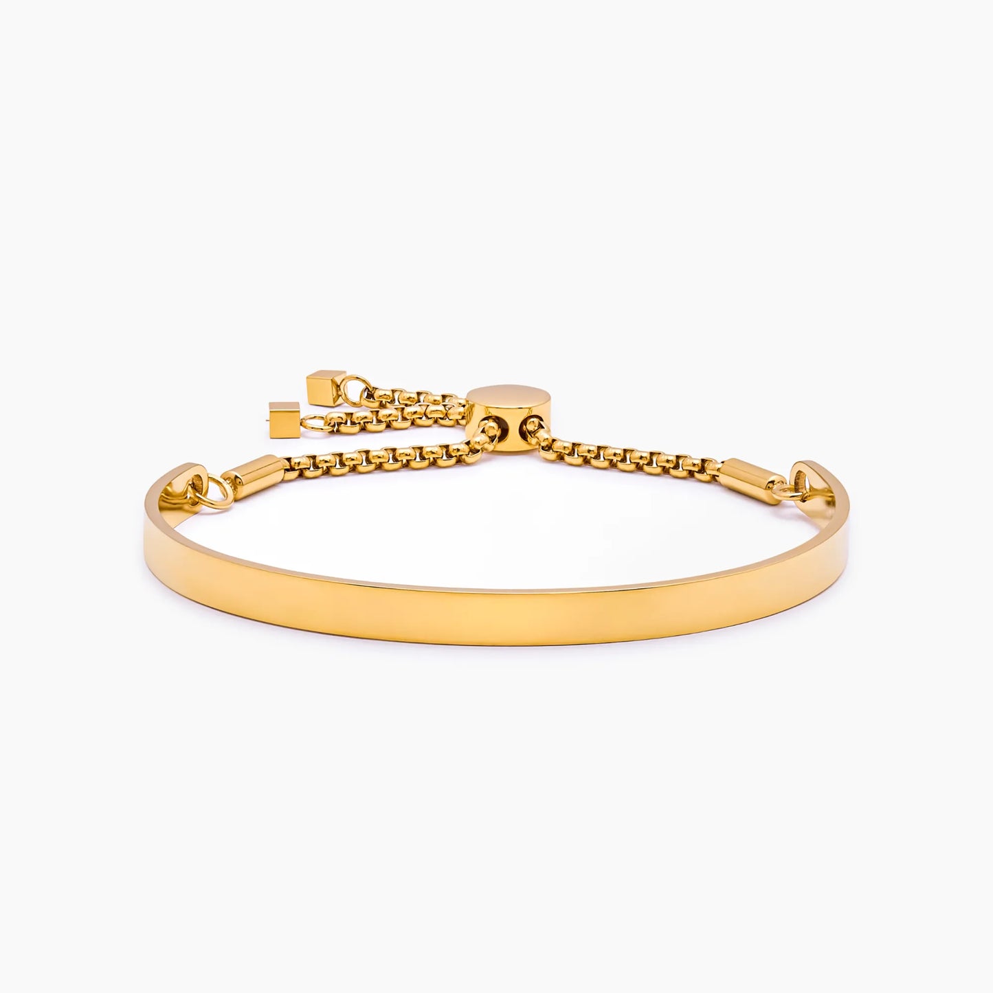 Signature Bar Slider Bracelet | 18K Gold-Plated | 5mm Name Bar, Adjustable