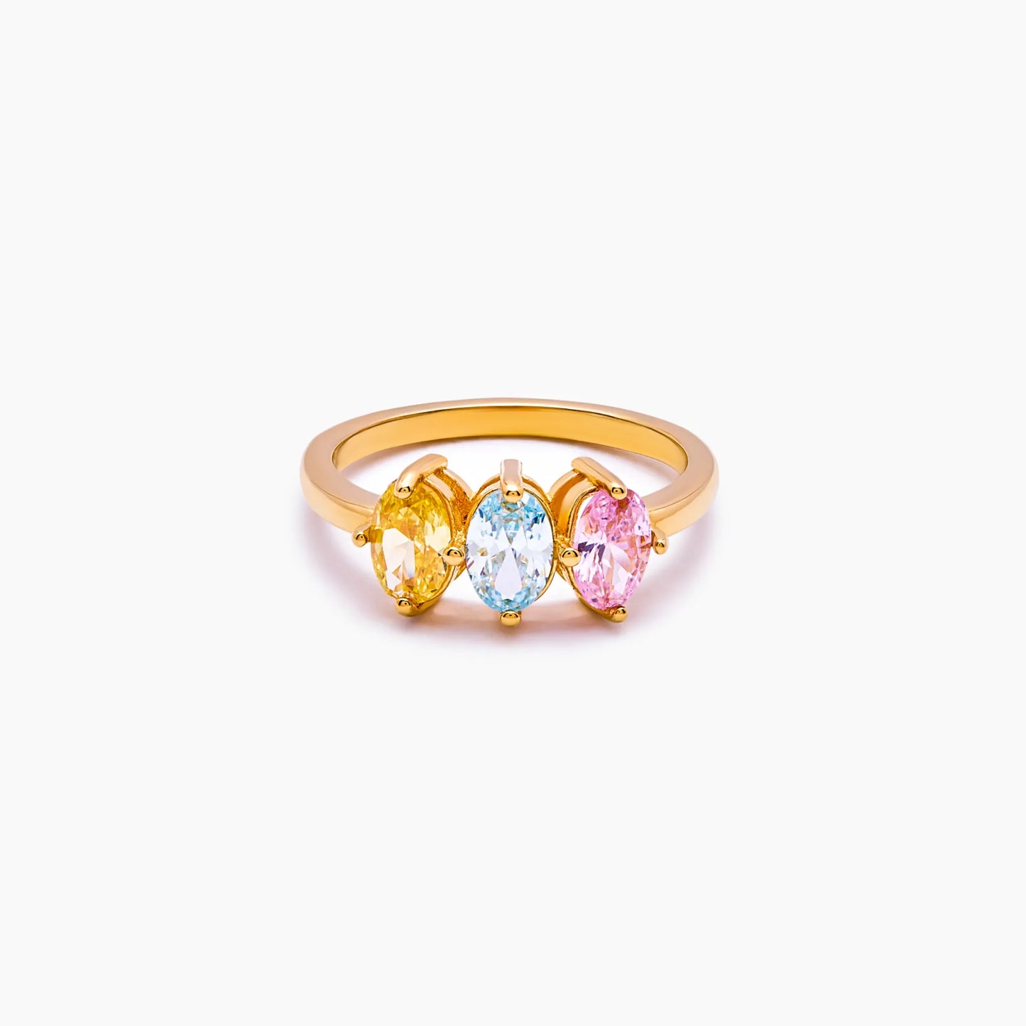 Marquise Family Birthstone Ring | 18K Gold-Plated | 1–3 Marquise Stones