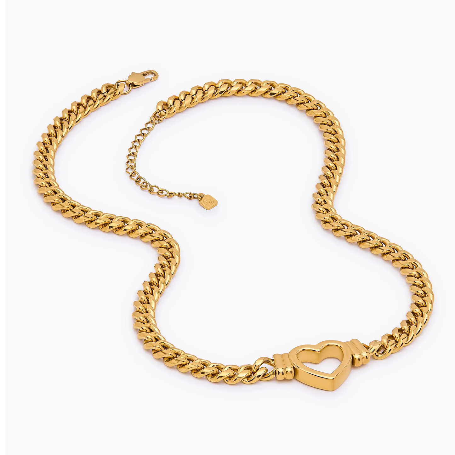 Olivia Heart Chain | Gold-Plated | Open Heart Pendant, 16" Chain