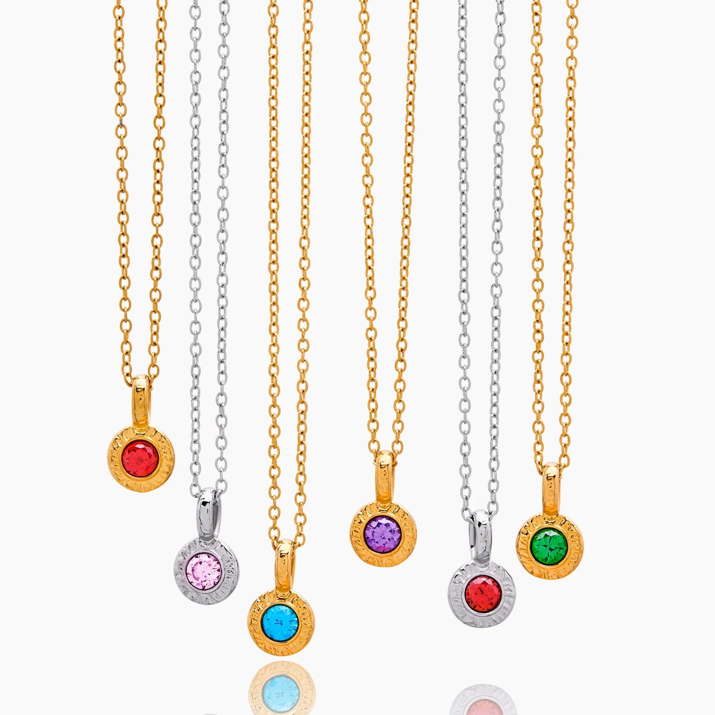 Crushed Birthstone Pendant Necklace | 18K Gold-Plated | Crushed Stone Pendant