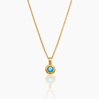 Crushed Birthstone Pendant Necklace | 18K Gold-Plated | Crushed Stone Pendant
