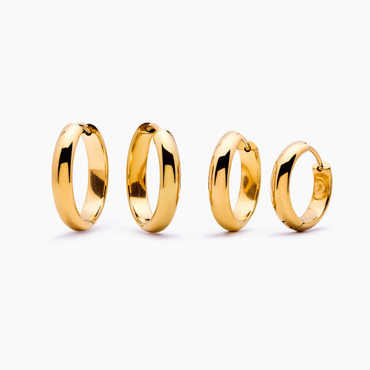 Bold Dome Hoops | Gold-Plated | Rounded Dome Hoop