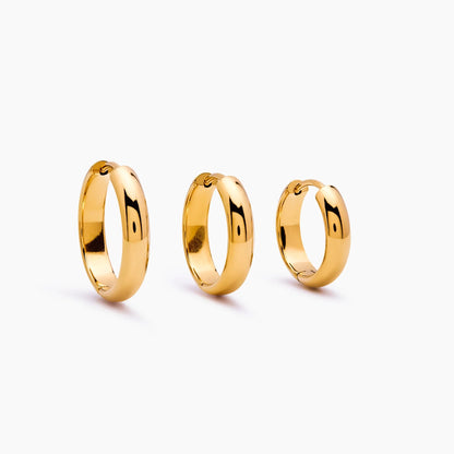 Bold Dome Hoops | Gold-Plated | Rounded Dome Hoop