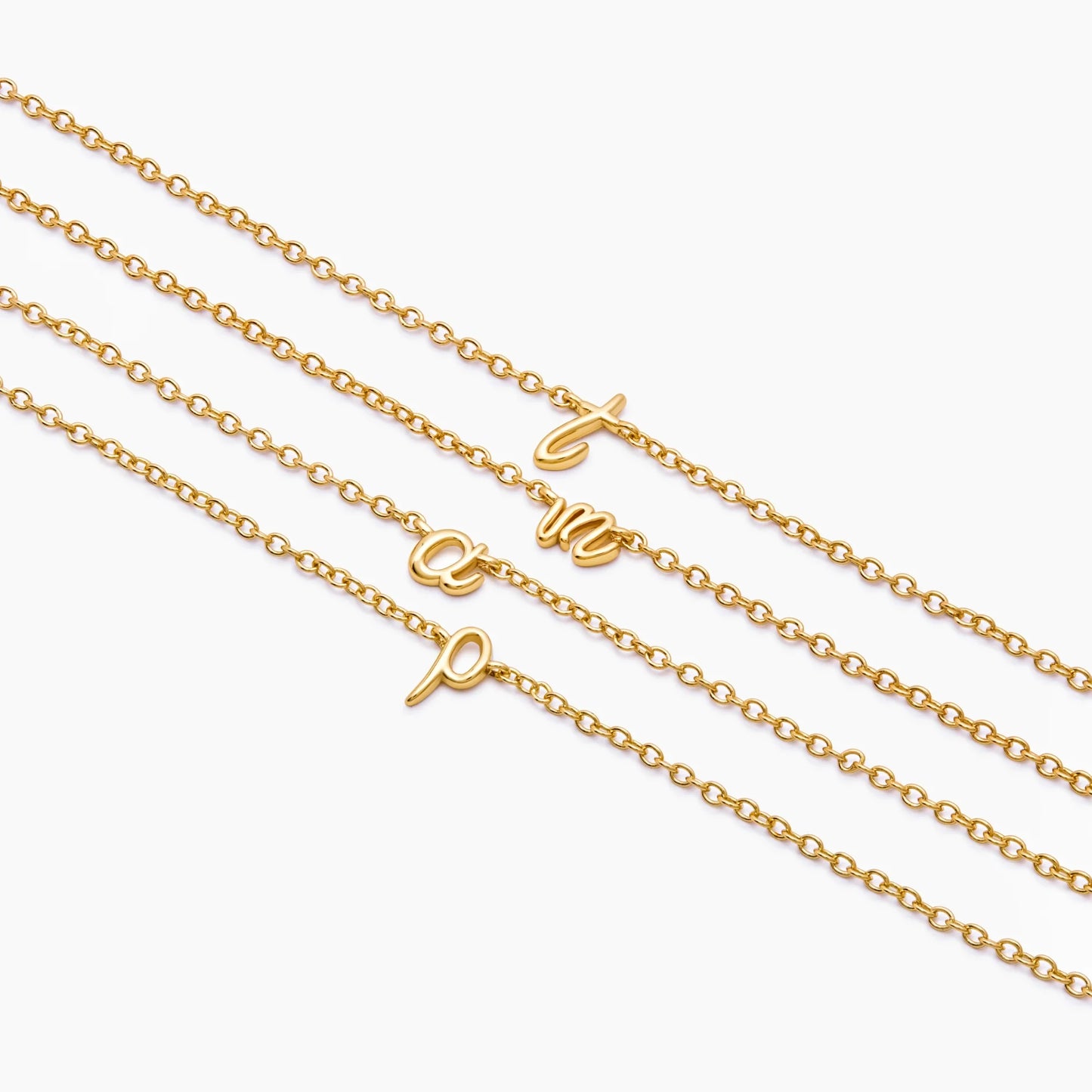 Dainty Cursive Initial Bracelet | 18K Gold-Plated | Script Initial Charm