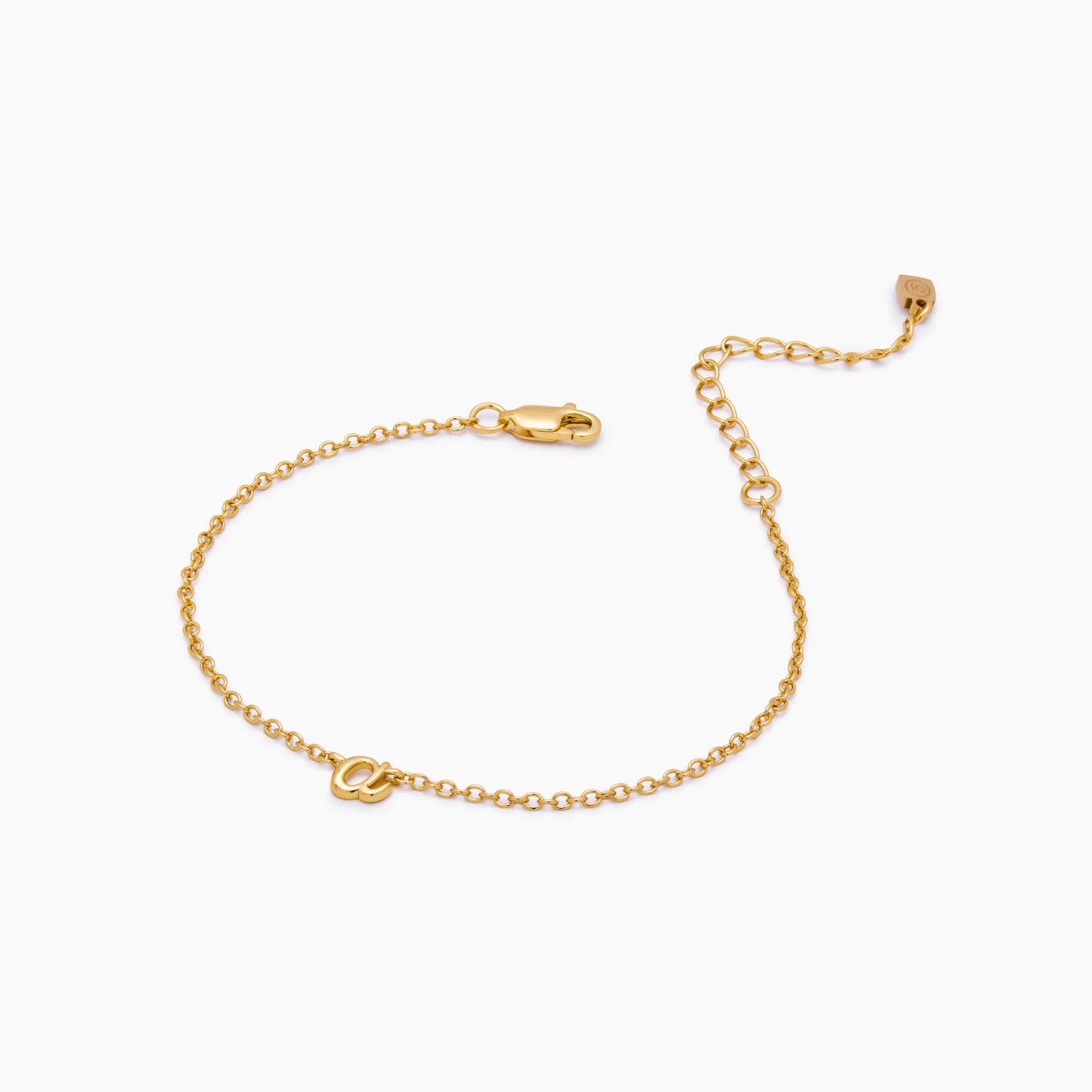 Dainty Cursive Initial Bracelet | 18K Gold-Plated | Script Initial Charm