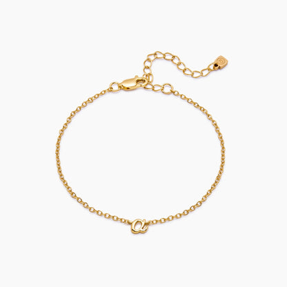 Dainty Cursive Initial Bracelet | 18K Gold-Plated | Script Initial Charm