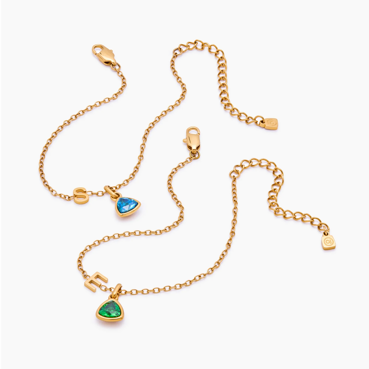Birthstone Initial Charm Bracelet | 18K Gold-Plated | Initial & Birth Month