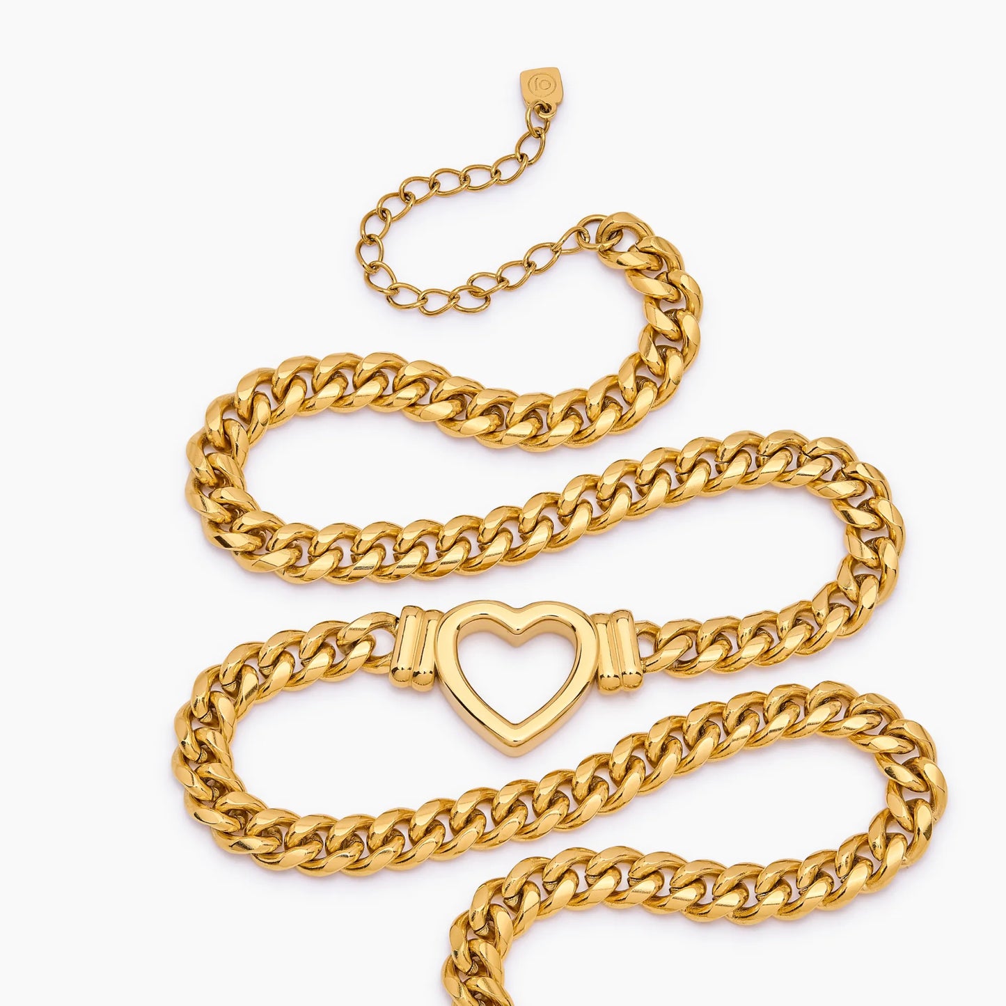 Olivia Heart Chain | Gold-Plated | Open Heart Pendant, 16" Chain