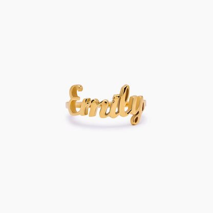 Custom Name Ring | Gold-Plated | 6mm Name Height