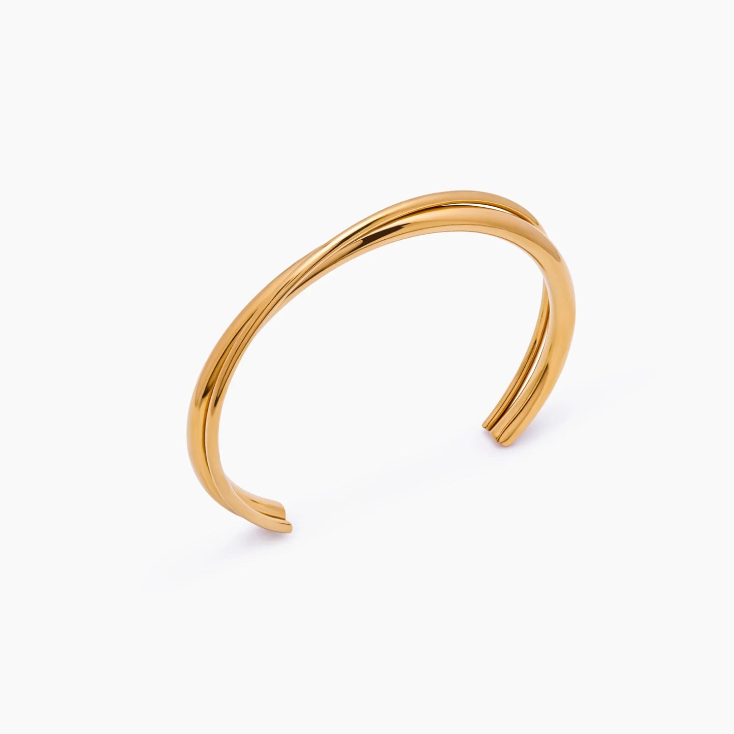 Crossover Bangle | Gold-Plated | Open Crossover Curve Bangle