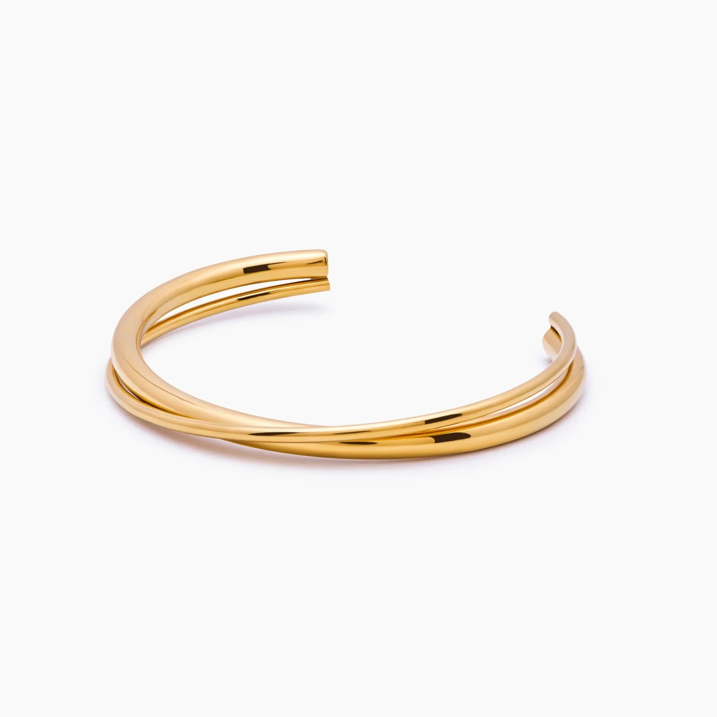 Crossover Bangle | Gold-Plated | Open Crossover Curve Bangle