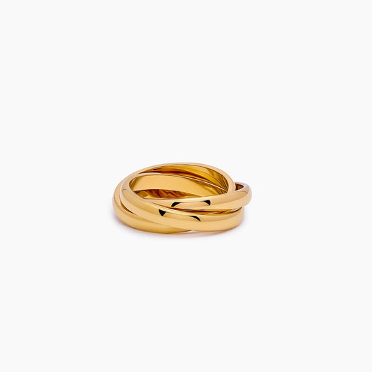 Trio Rolling Ring | Gold-Plated | Three Interlaced Bands