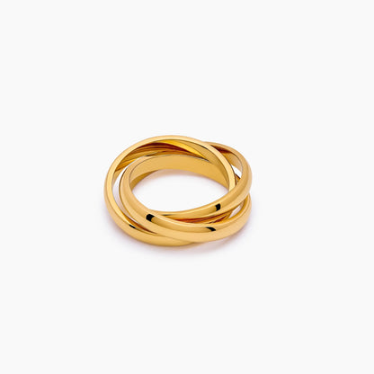 Trio Rolling Ring | Gold-Plated | Three Interlaced Bands