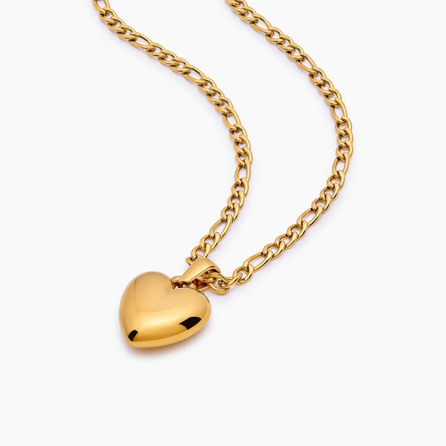 Puffy Heart Pendant Necklace | Gold-Plated | 3D Puffy Heart Charm