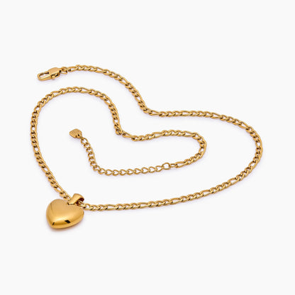 Puffy Heart Pendant Necklace | Gold-Plated | 3D Puffy Heart Charm