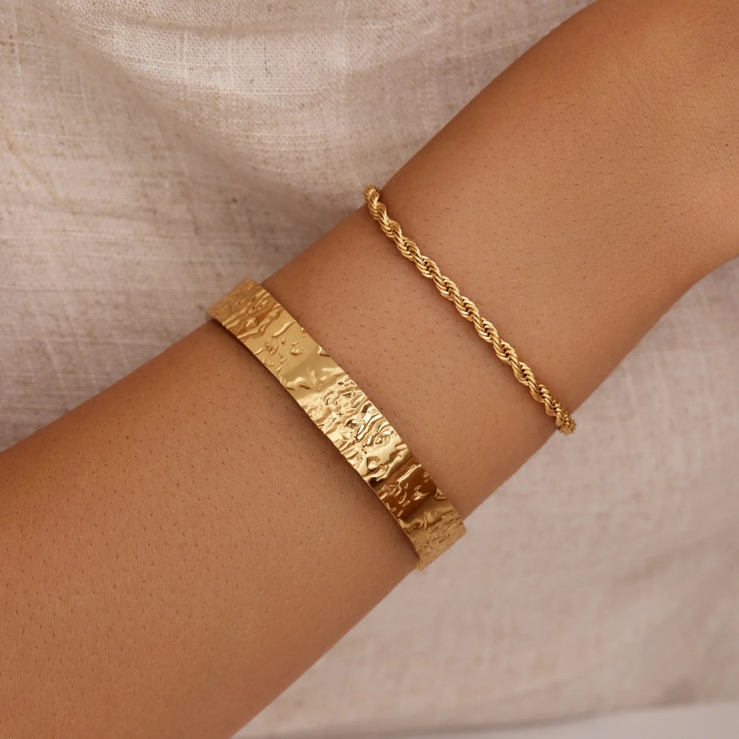 Rope Chain Bracelet | 18K Gold-Plated Stainless Steel | Twisted Design