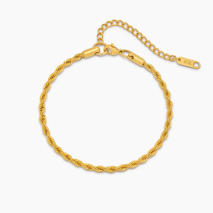 Rope Chain Bracelet | 18K Gold-Plated Stainless Steel | Twisted Design