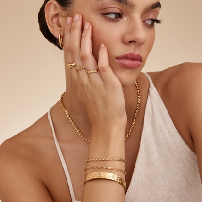 Rope Chain Bracelet | 18K Gold-Plated Stainless Steel | Twisted Design