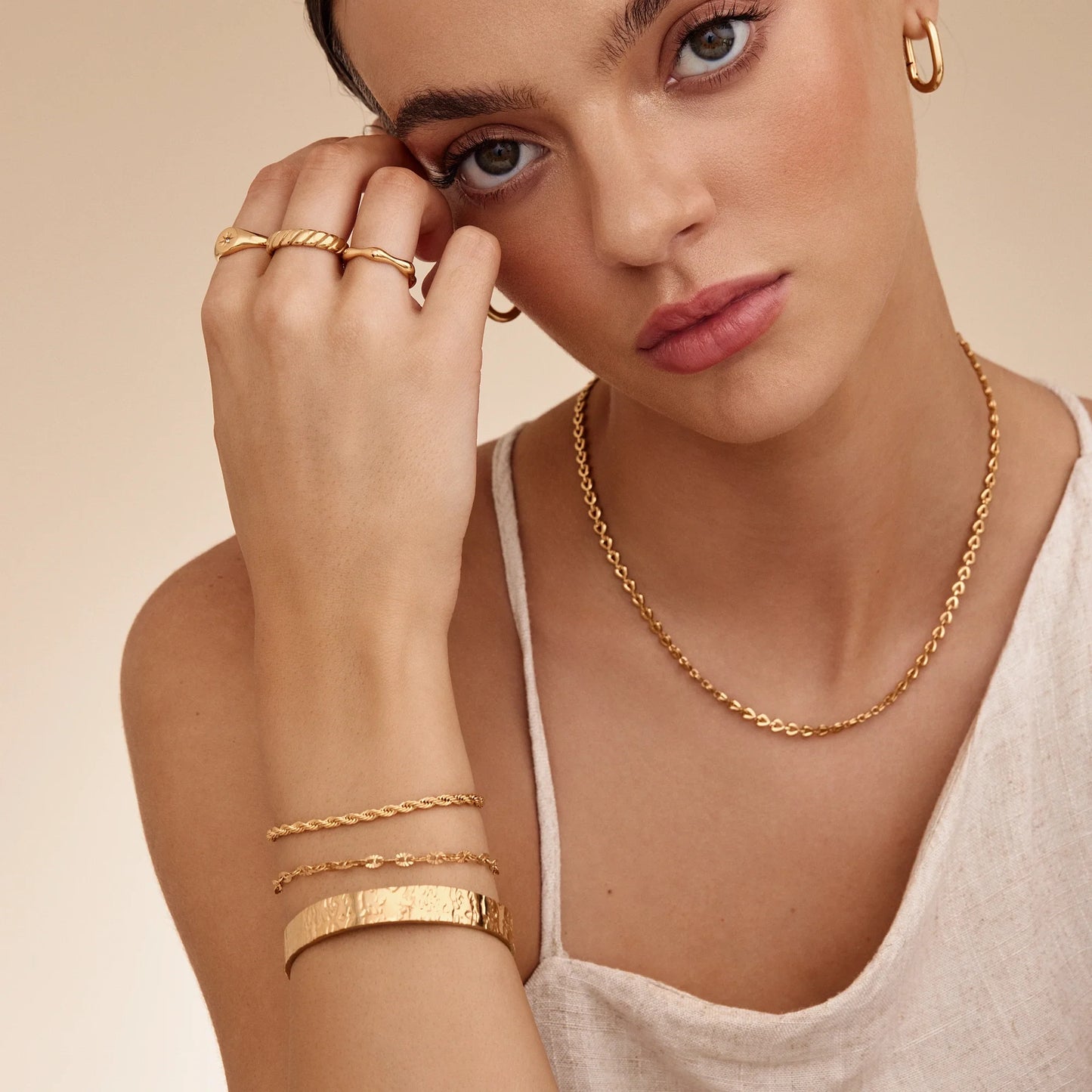 Rope Chain Bracelet | 18K Gold-Plated Stainless Steel | Twisted Design