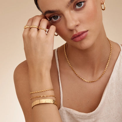 Rope Chain Bracelet | 18K Gold-Plated Stainless Steel | Twisted Design