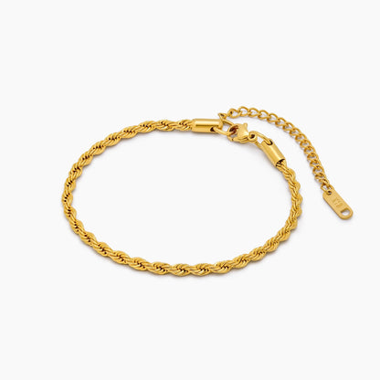Rope Chain Bracelet | 18K Gold-Plated Stainless Steel | Twisted Design
