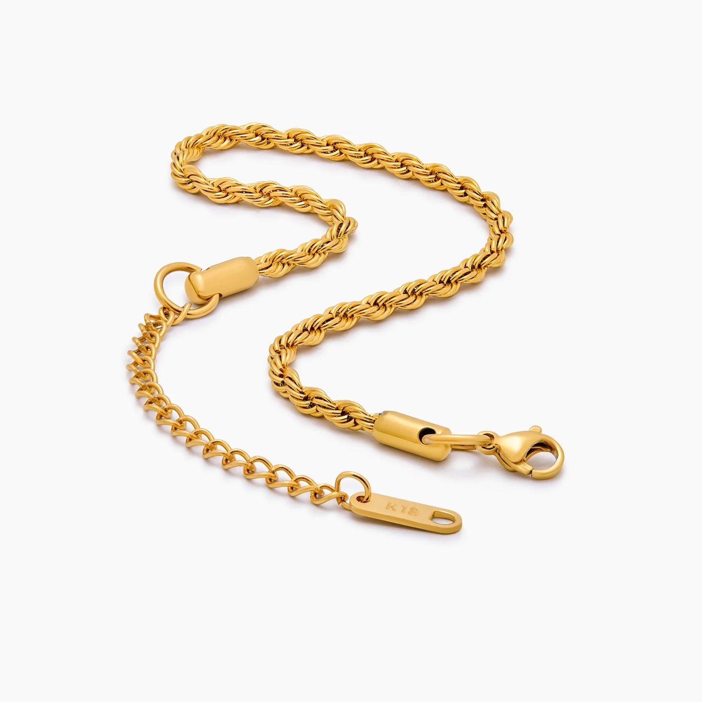 Rope Chain Bracelet | 18K Gold-Plated Stainless Steel | Twisted Design